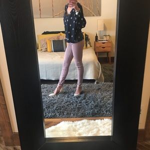 Super skinny light pink denim